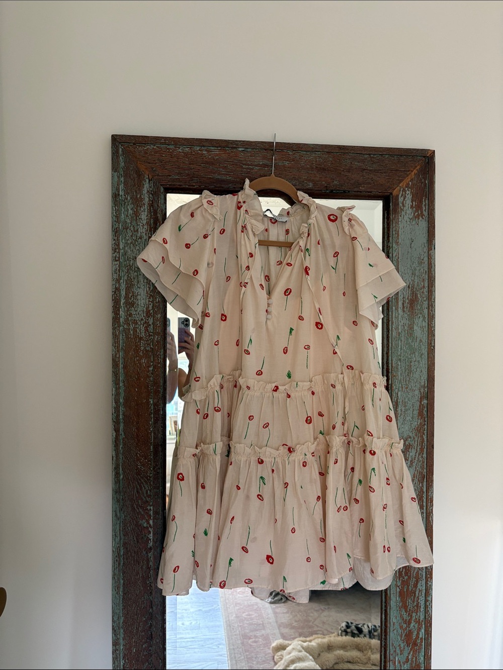 Hunter Bell Merritt Dress - Cream with Red Poppies - XS